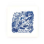 6th Day Delft blue decorative ceramic tile – no corner style