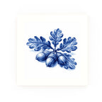 Acorns and Oak Leaves Delft blue decorative ceramic tile – no corner style