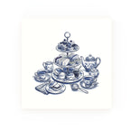 Delft blue ceramic tile no border – afternoon tea design