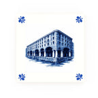 Albert Docks decorative Delft blue ceramic tile – Modern corners