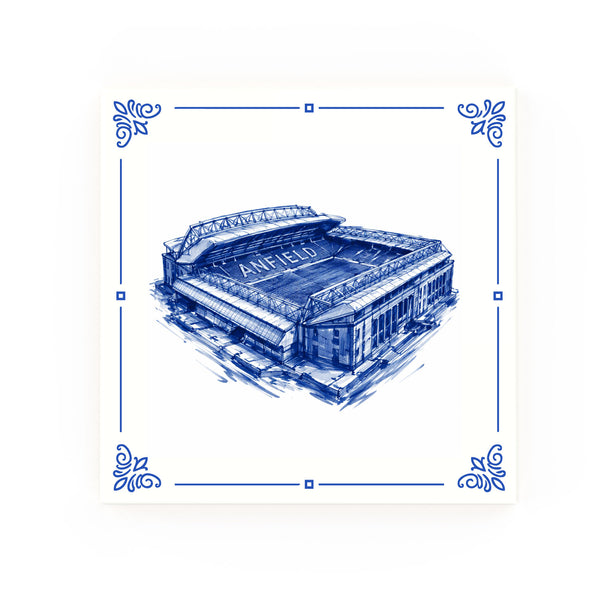 Anfield Delft blue decorative ceramic tile – Classic corner style