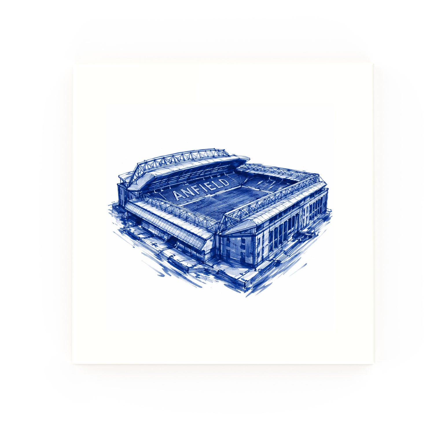 Anfield Delft blue decorative ceramic tile – no corner style
