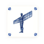 Angel of the North Delft blue tile – modern rounded corners