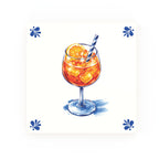 Aperol Delft blue decorative ceramic tile – Modern corner style