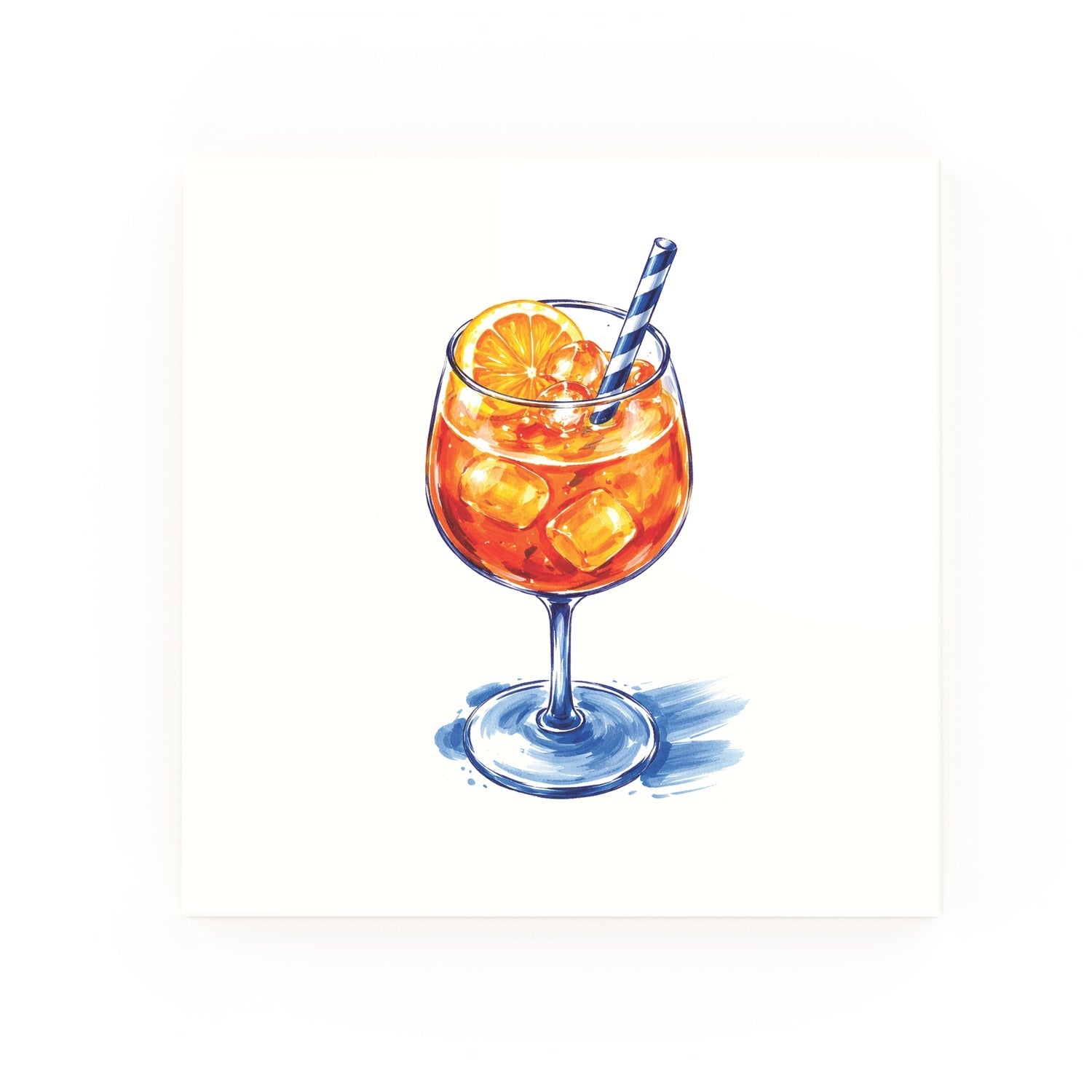 Aperol Delft blue decorative ceramic tile – no corner style