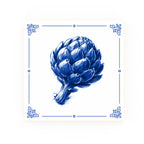 Artichoke Delft blue decorative ceramic tile – Classic corner style