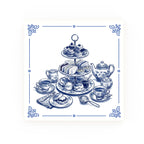 Afternoon tea Delft blue decorative ceramic tile – classic corners