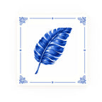 Banana Leaf Delft blue decorative ceramic tile – Classic corner style
