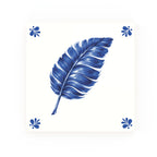 Banana Leaf Delft blue decorative ceramic tile – Modern corner style