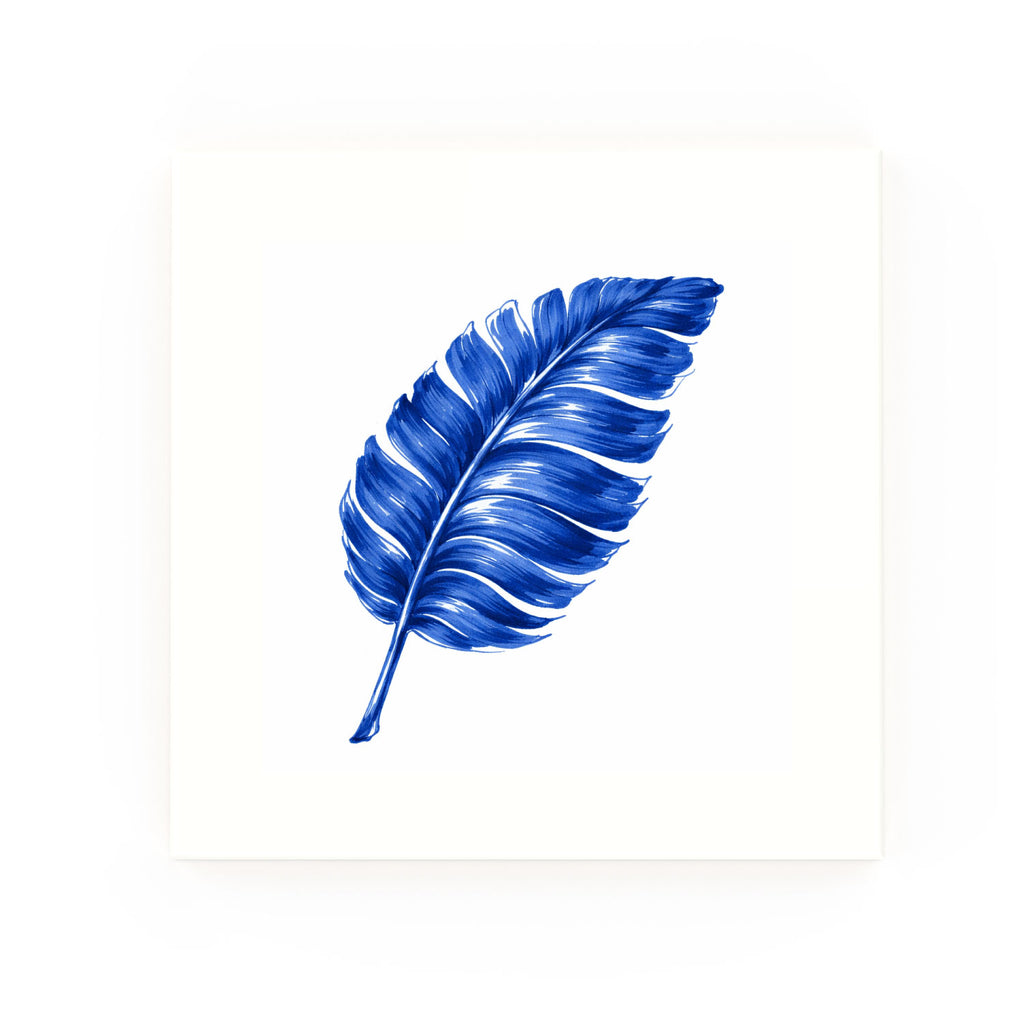 Banana Leaf Delft blue decorative ceramic tile – no corner style