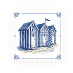 Beach Hut Delft blue decorative ceramic tile – classic corners