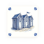 Beach Hut Delft blue tile – modern rounded corners