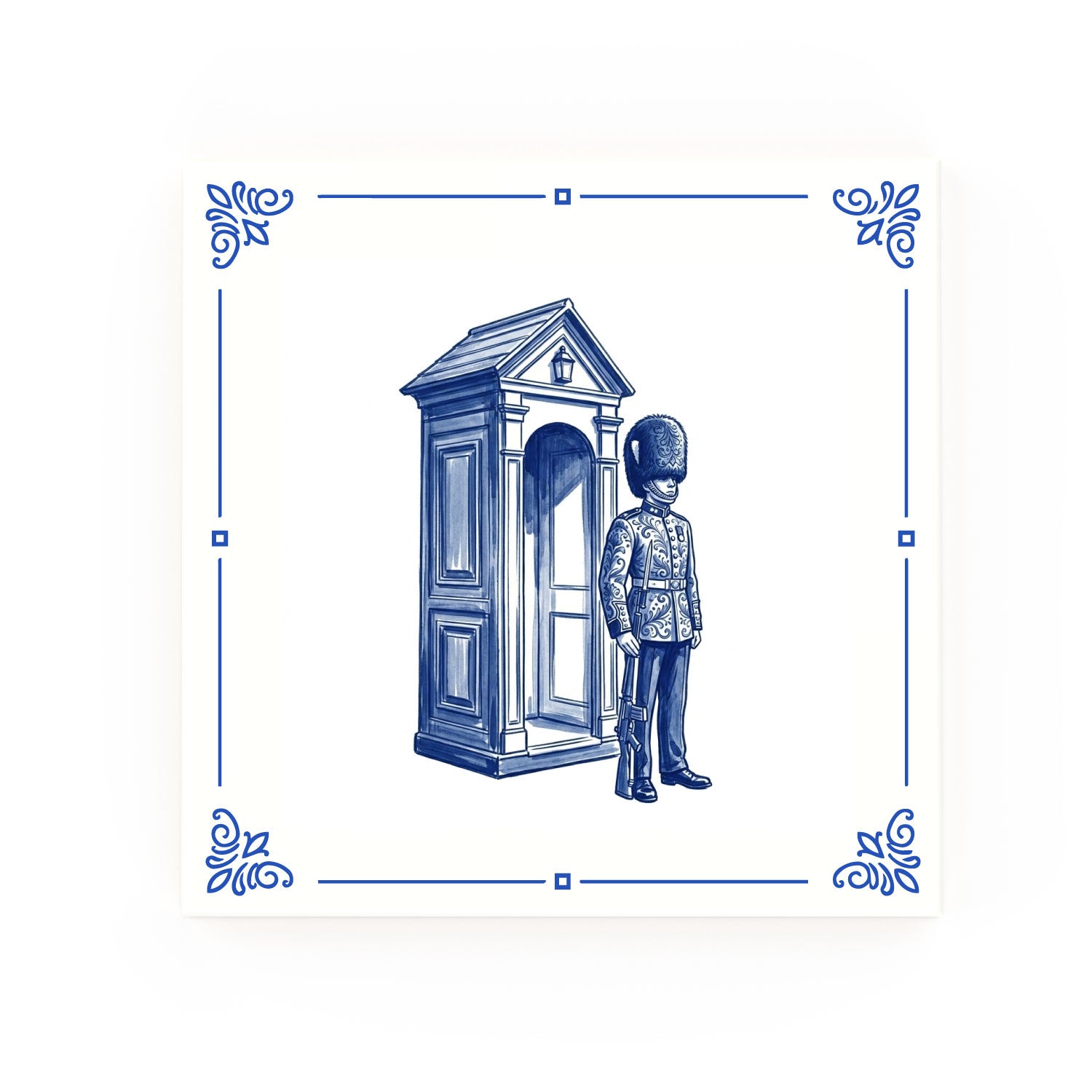 Beefeater Delft blue decorative ceramic tile – Classic corner style