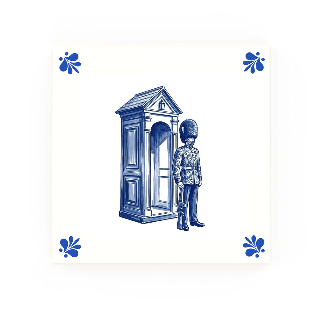 Beefeater Delft blue decorative ceramic tile – Modern corner style