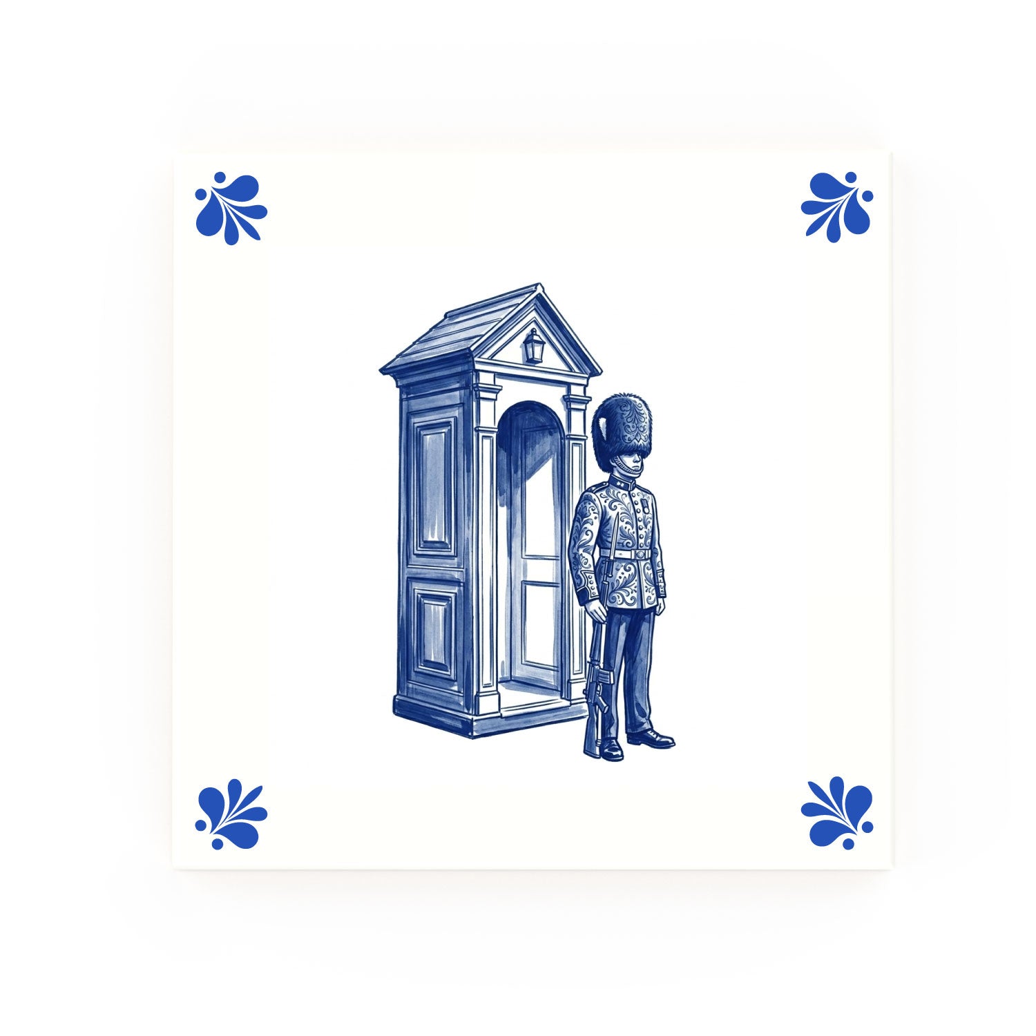 Beefeater Delft blue decorative ceramic tile – Modern corner style