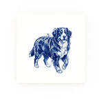 Bernese Mountain Dog Delft blue decorative ceramic tile – no corner style