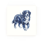 Bernese Mountain Dog Delft blue decorative ceramic tile – no corner style