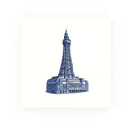 Delft blue ceramic tile no border – Blackpool Tower design