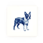 Boston Terrier Delft blue decorative ceramic tile – no corner style