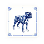 Boxer Delft blue decorative ceramic tile – Classic corner style