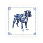 Boxer Delft blue decorative ceramic tile – Classic corner style