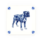 Boxer Delft blue decorative ceramic tile – Modern corner style