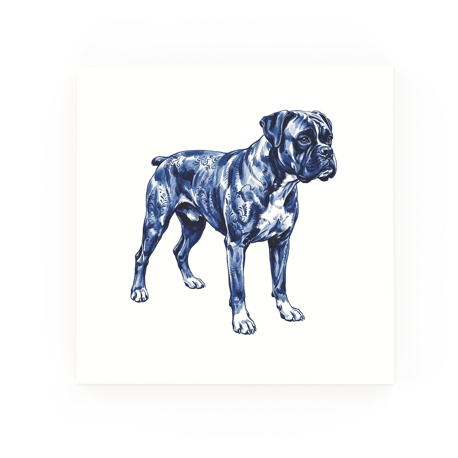 Boxer Delft blue decorative ceramic tile – no corner style
