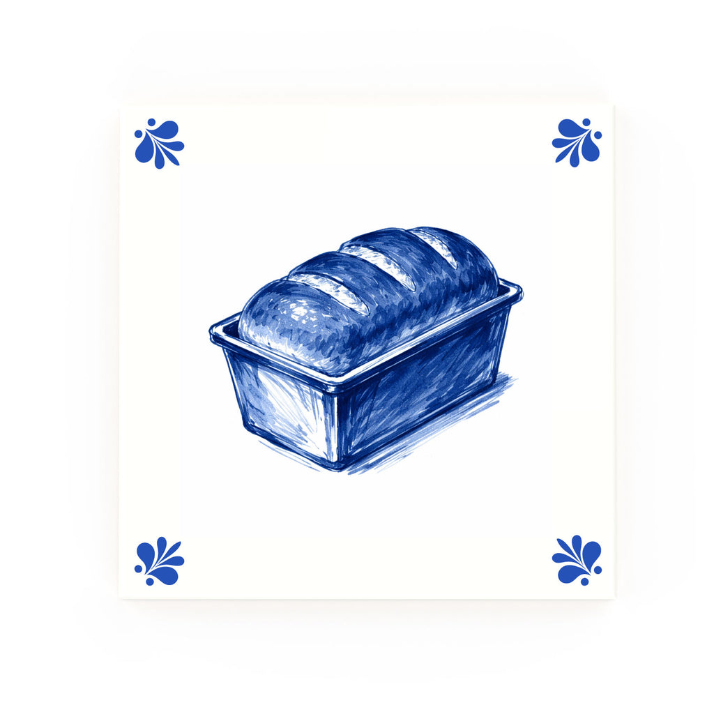 Bread Loaf Delft blue decorative ceramic tile – Modern corner style