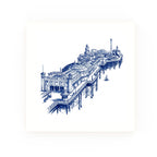 Brighton Pier Delft blue decorative ceramic tile – no corner style