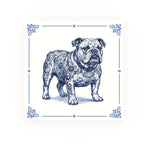 Bulldog Delft blue decorative ceramic tile – Classic corner style