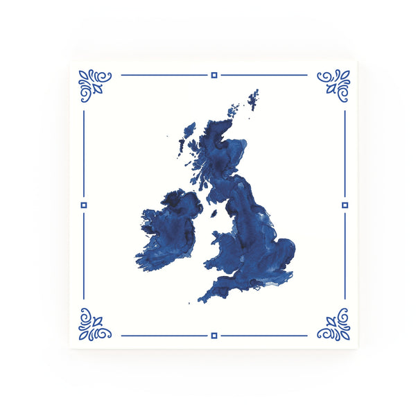 British Isles Delft blue decorative ceramic tile – classic corners