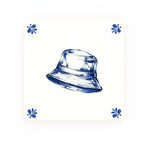 Bucket Hat Delft blue decorative ceramic tile – Modern corner style