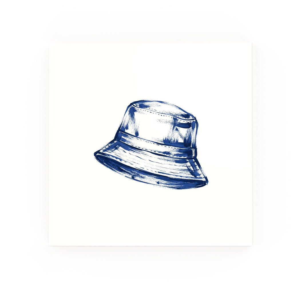 Bucket Hat Delft blue decorative ceramic tile – no corner style