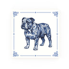 Bulldog Delft blue decorative ceramic tile – Classic corner style