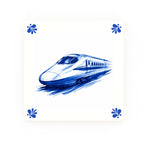 Bullet Train Delft blue decorative ceramic tile – Modern corner style