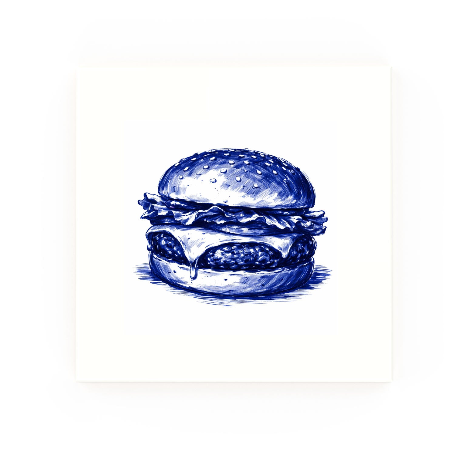 Burger Delft blue decorative ceramic tile – no corner style