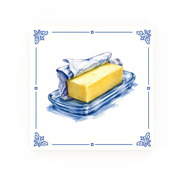 Butter Delft blue decorative ceramic tile – Classic corner style