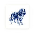 Cavalier King Charles Spaniel Delft blue decorative ceramic tile – no corner style