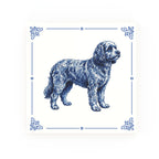 Cavapoo Delft blue decorative ceramic tile – Classic corner style