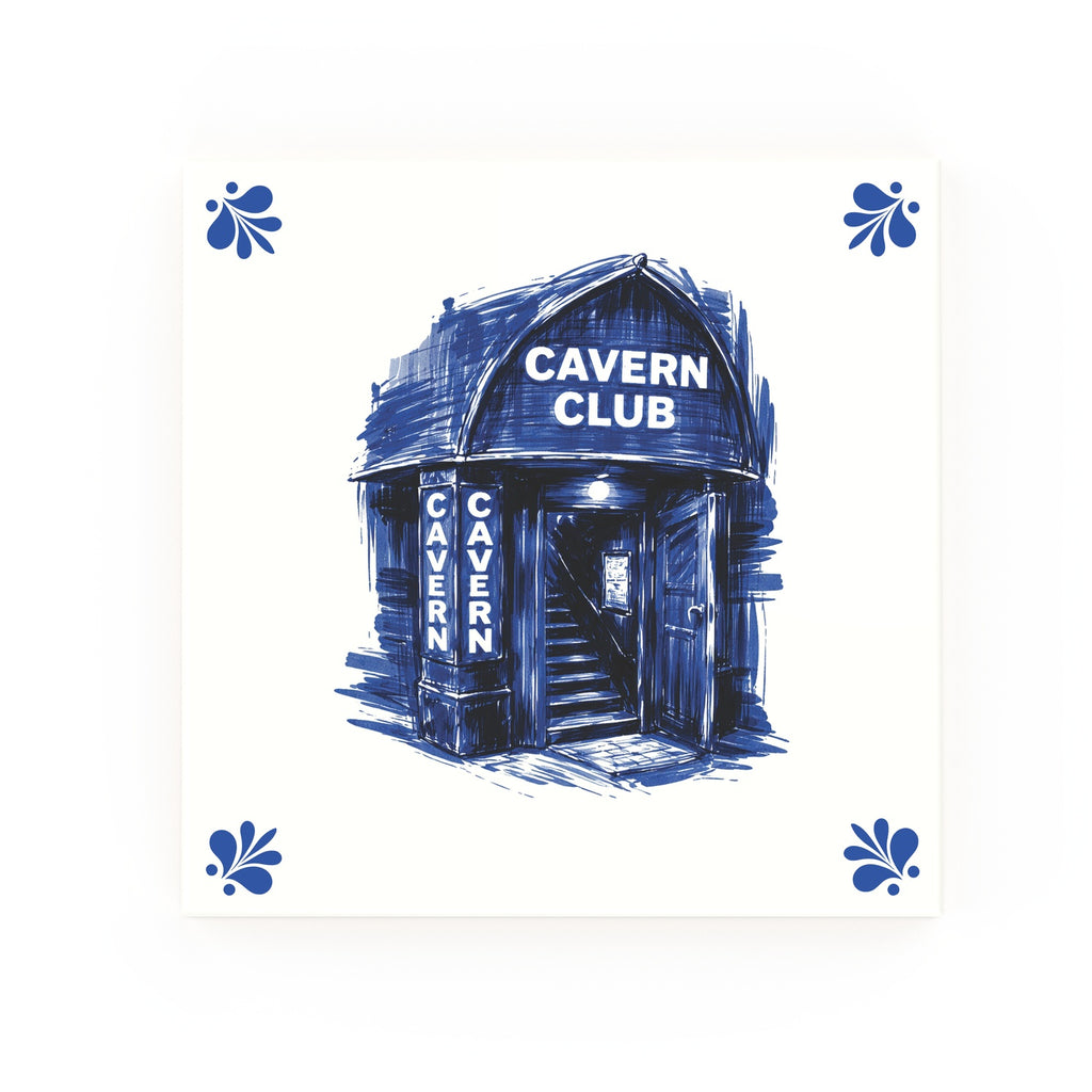 Cavern Club decorative Delft blue ceramic tile – Modern corners