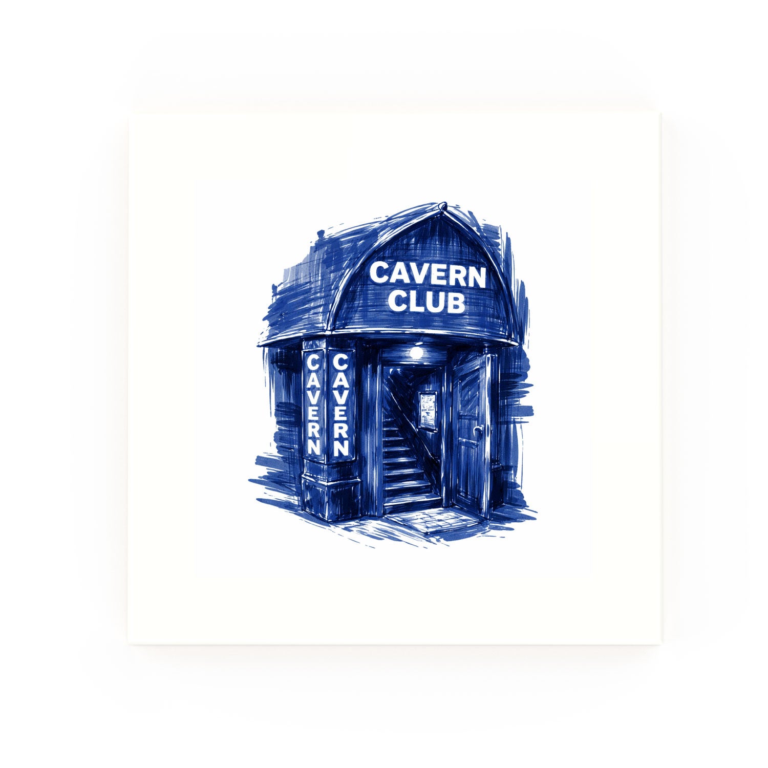 Cavern Club decorative Delft blue ceramic tile – No corners