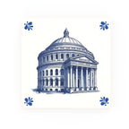 Central Library Delft blue decorative ceramic tile – Modern corner style