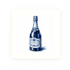 Champagne bottle Delft blue decorative ceramic tile – no corner style