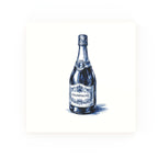 Champagne bottle Delft blue decorative ceramic tile – no corner style