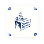 Change My Mind Delft blue decorative ceramic tile – Modern corner style