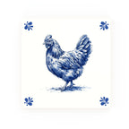 Chicken Delft blue decorative ceramic tile – Modern corner style