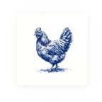 Chicken Delft blue decorative ceramic tile – no corner style