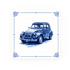 Citroen 2CV Delft blue decorative ceramic tile – Classic corner style