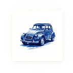 Citroen 2CV Delft blue decorative ceramic tile – no corner style