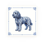 Cockapoo Delft blue decorative ceramic tile – Classic corner style